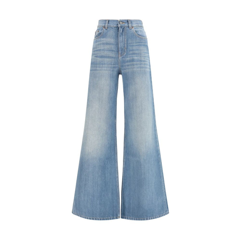 Chloé Blue Cotton Flared Jeans for Women