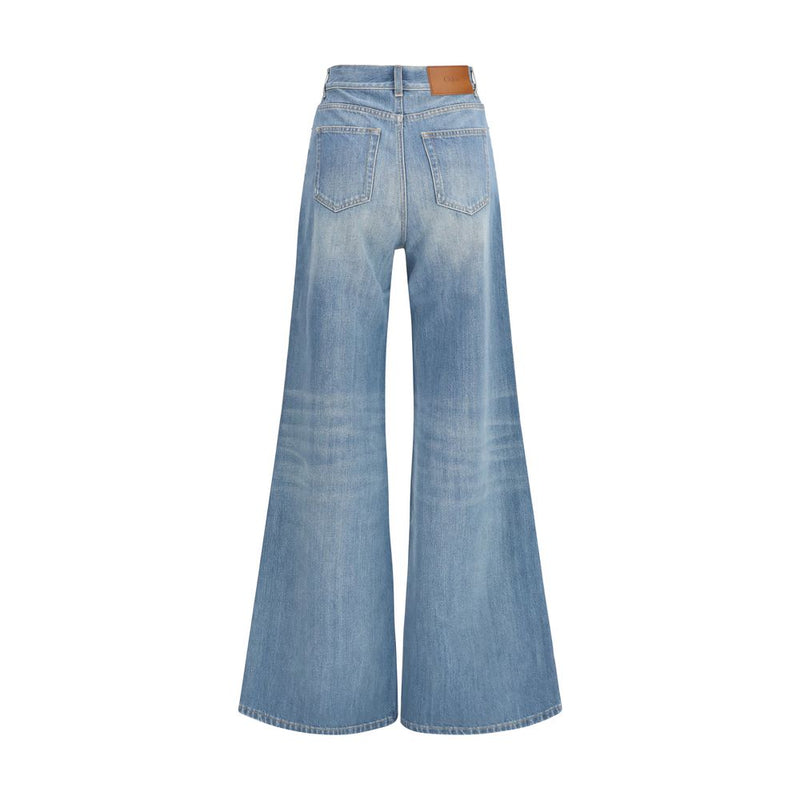 Chloé Blue Cotton Flared Jeans for Women
