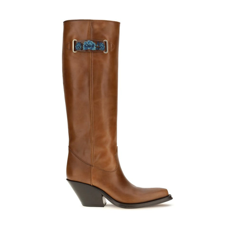Chloé Brown Calf Leather Bos Taurus Over The Knee Boots