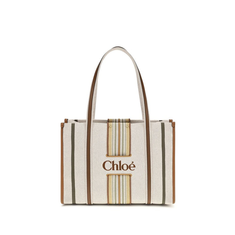 Chloé Woody Loop Beige Cotton Shoulder Bag