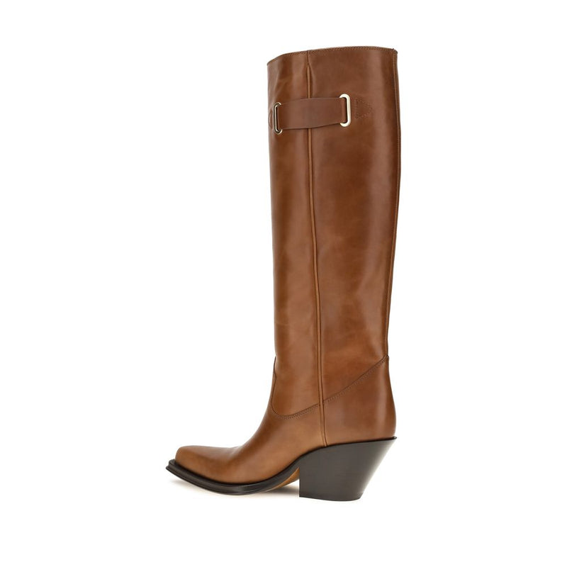 Chloé Brown Calf Leather Bos Taurus Over The Knee Boots
