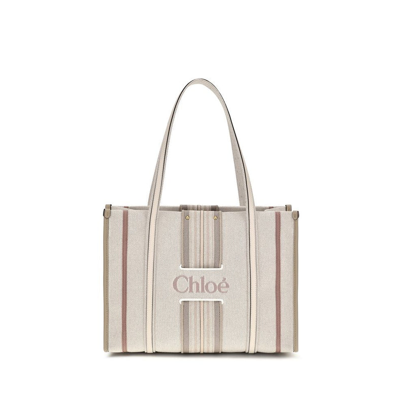 Chloé Woody Loop Beige Cotton Shoulder Bag