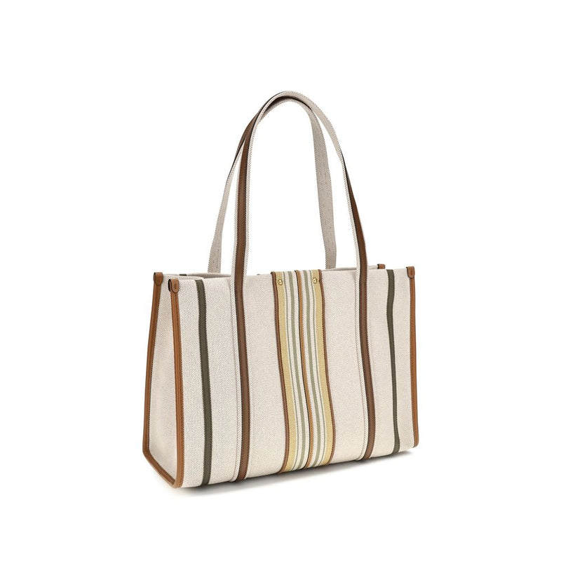 Chloé Woody Loop Beige Cotton Shoulder Bag