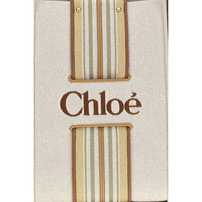 Chloé Woody Loop Beige Cotton Shoulder Bag