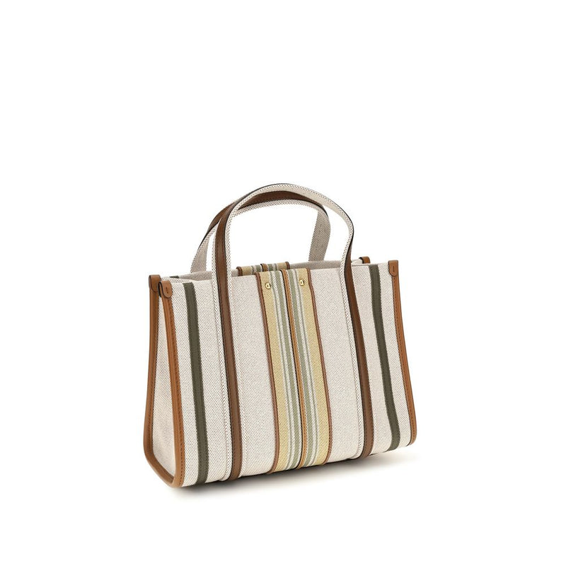 Chloé Small Woody Loop Beige Cotton Shoulder Bag