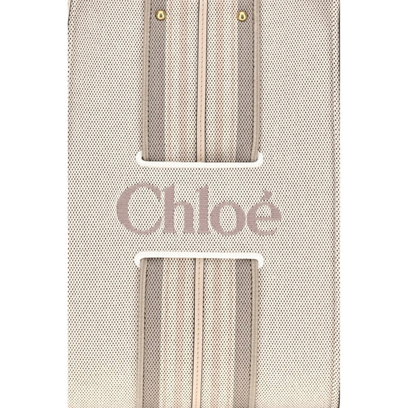 Chloé Woody Loop Beige Cotton Shoulder Bag