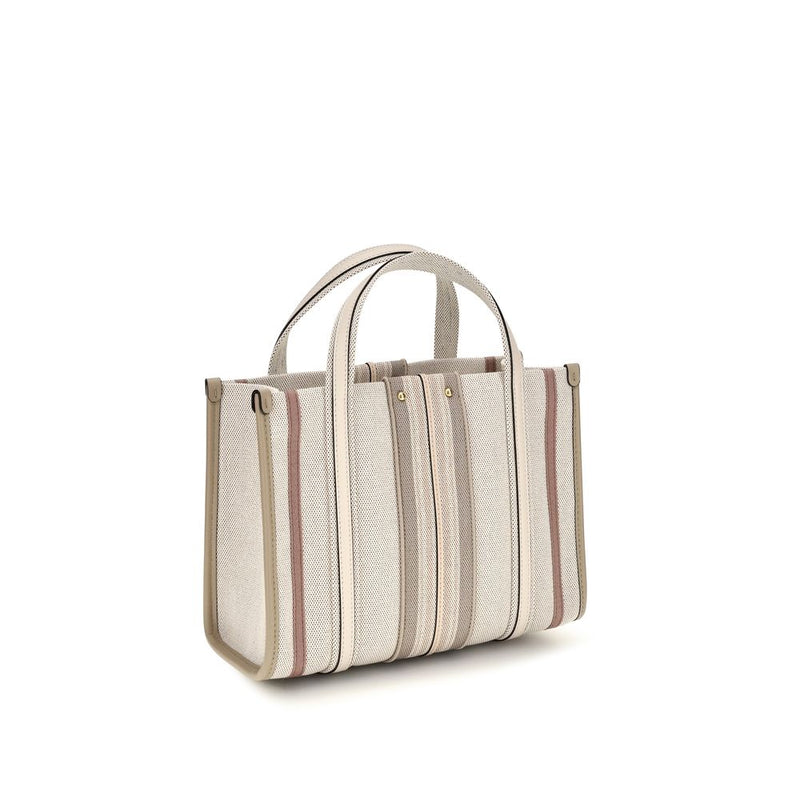 Chloé Small Woody Loop Beige Cotton Shoulder Bag