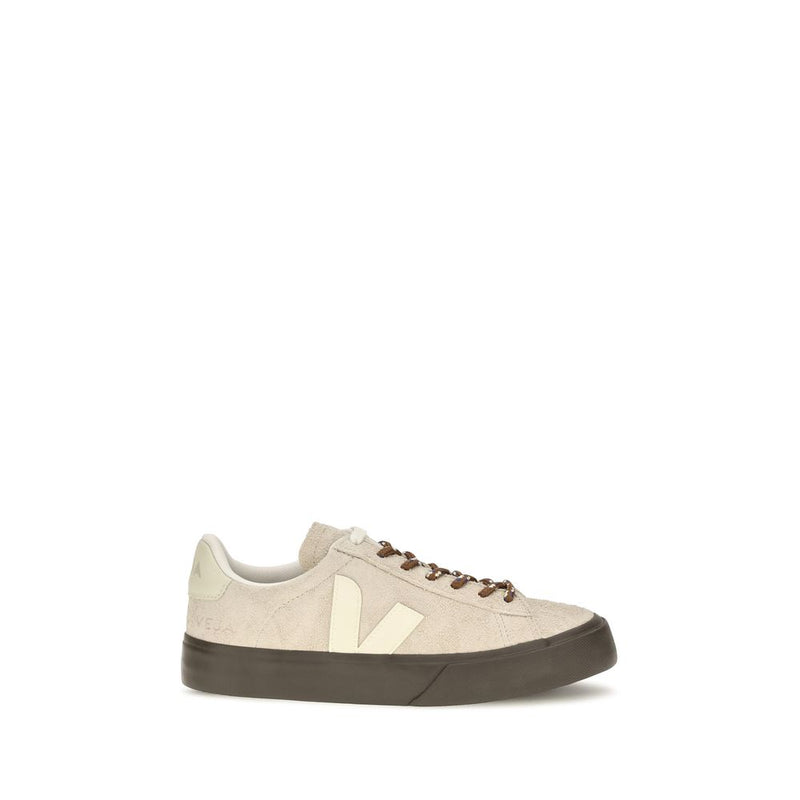 Veja Beige Suede Leather Campo Low Top Sneakers