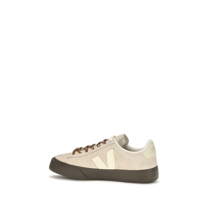 Veja Beige Suede Leather Campo Low Top Sneakers