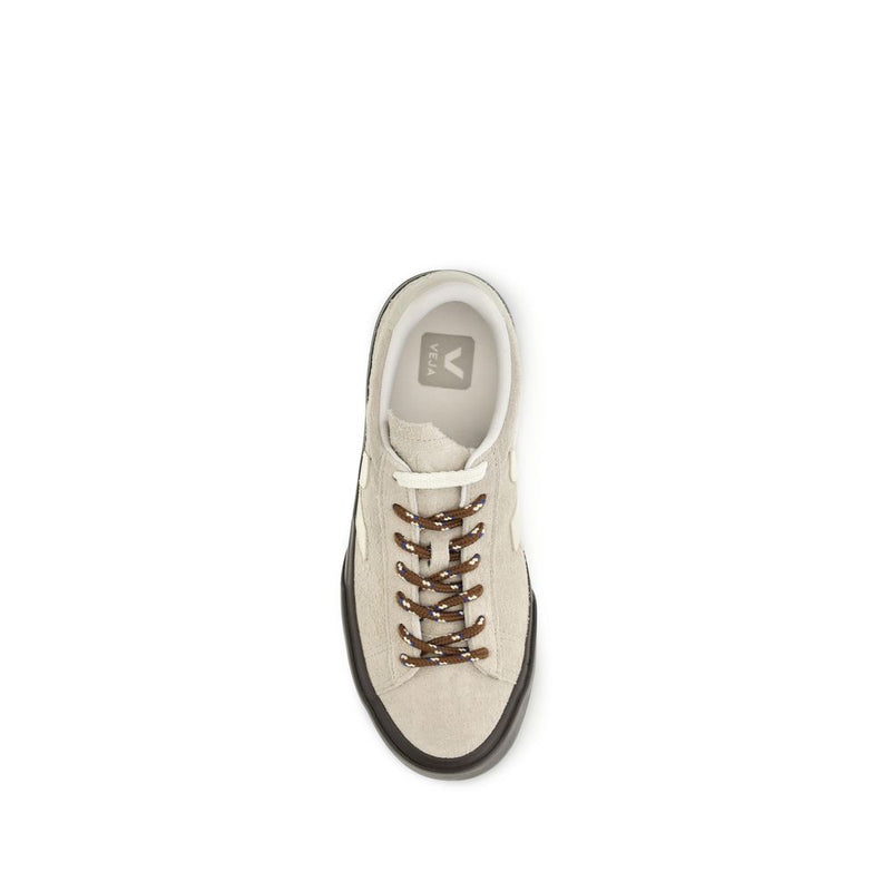 Veja Beige Suede Leather Campo Low Top Sneakers