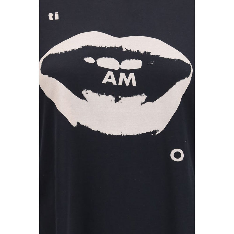 Fendi Ti Amo Graphic Print Black Cotton T-Shirt