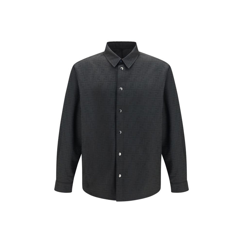 Fendi Black FF Jacquard Nylon Shirt for Men