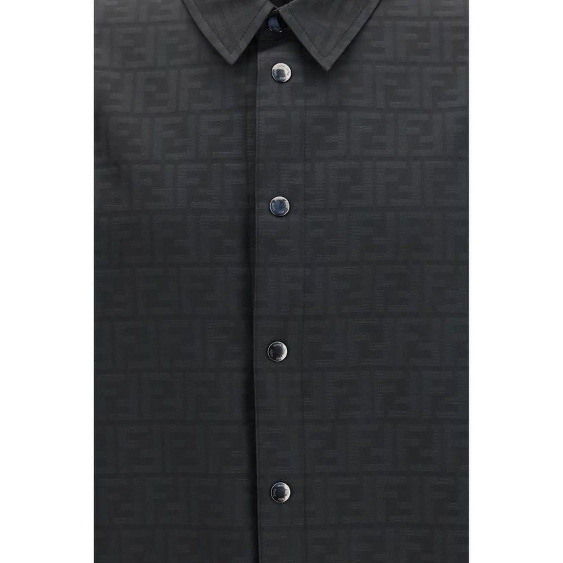 Fendi Black FF Jacquard Nylon Shirt for Men