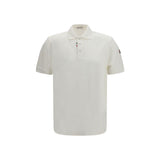 Moncler White Cotton Polo Shirt