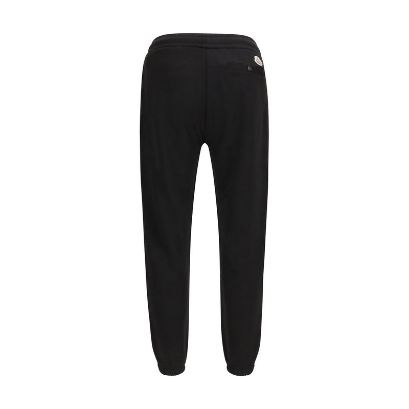 Moncler Black Cotton Athletic Pants for Men