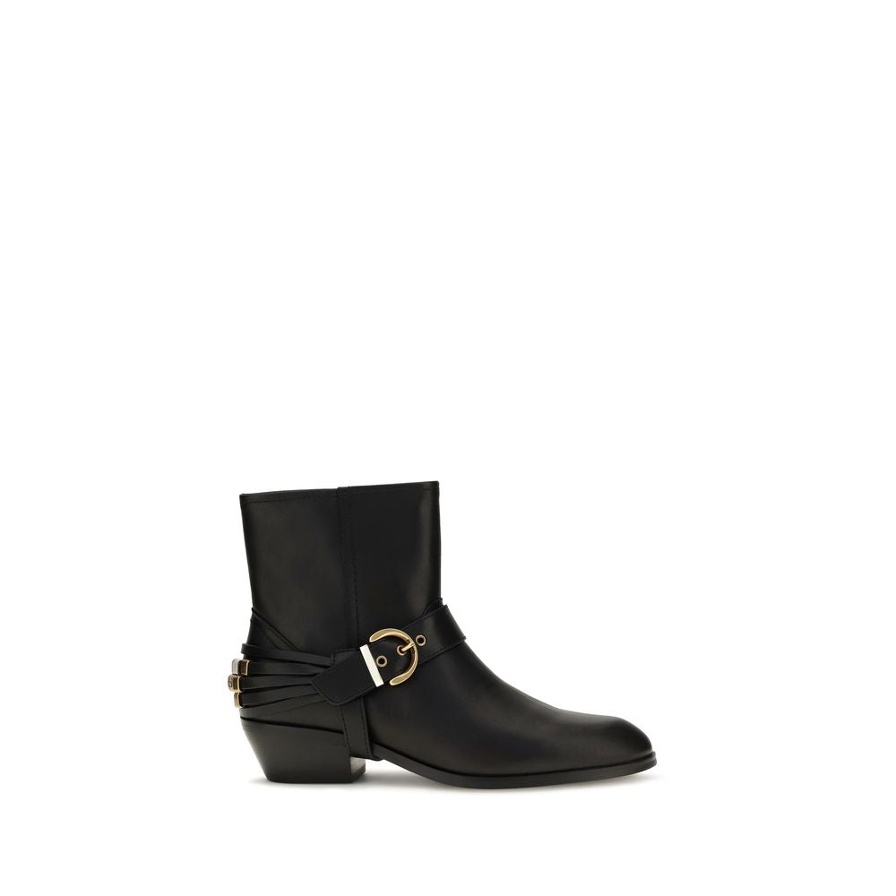 PINKO Jane 07 Black Calf Leather Ankle Boots
