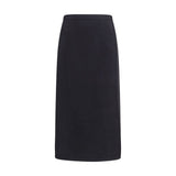 RIER Black Wool Oves Aries Midi Skirt - Sustainable Comfort