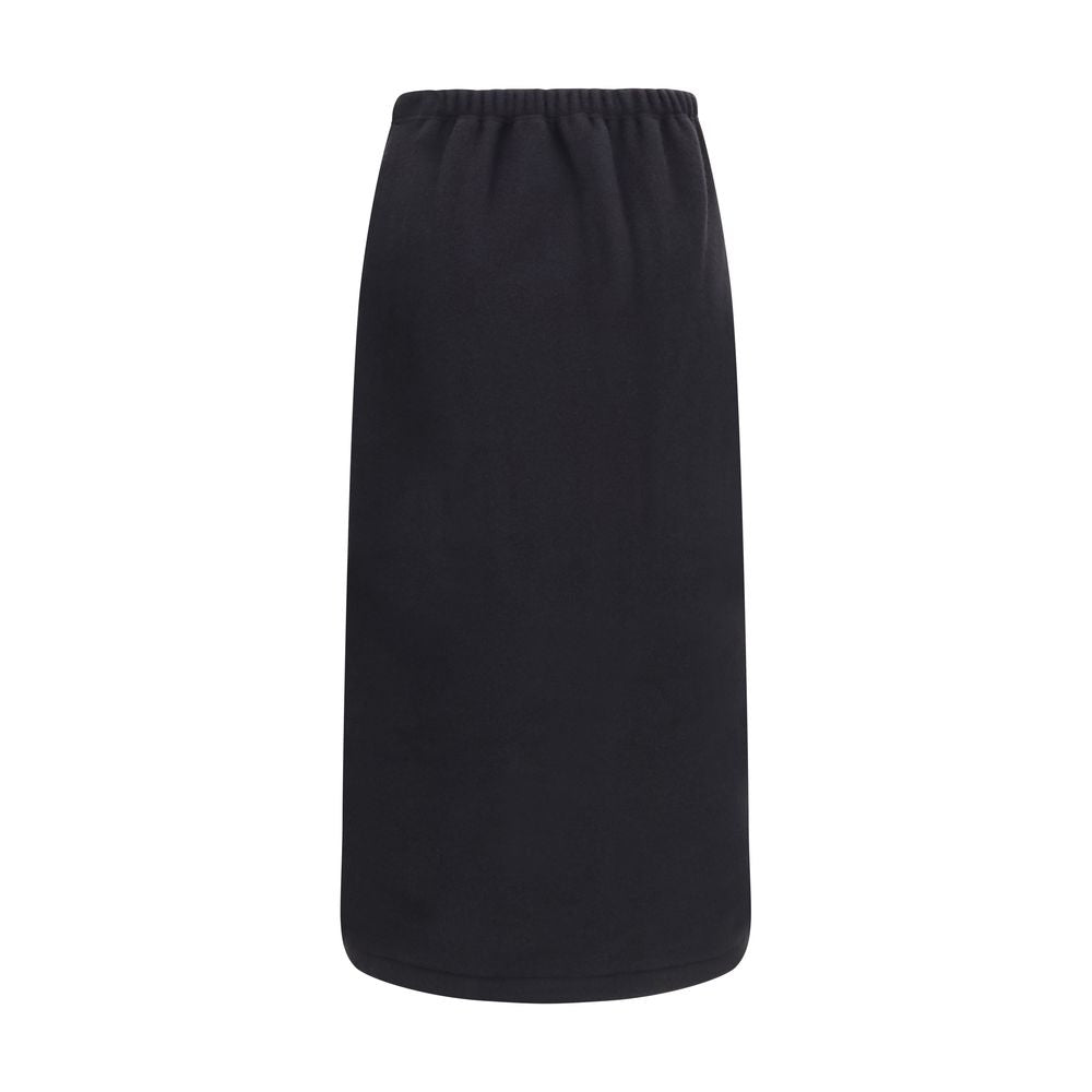RIER Black Wool Oves Aries Midi Skirt - Sustainable Comfort