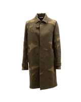 Manteau en laine Valentino Garavani vert à motifs foncés pour femme