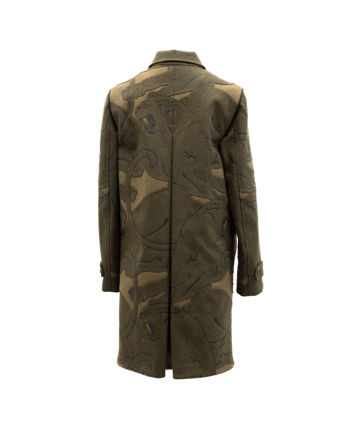 Manteau en laine Valentino Garavani vert à motifs foncés pour femme