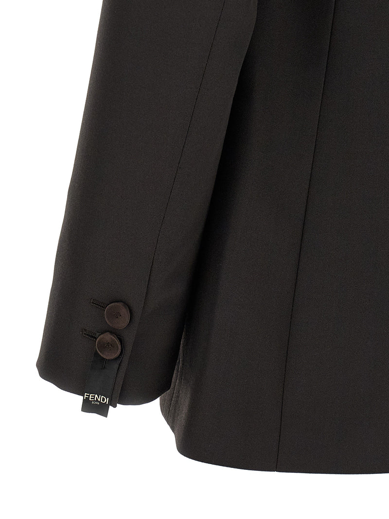 Fendi Brown Polyester Blazer - Modern Luxury
