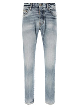 Dsquared² Teddy Stonewashed Blue Cotton Jeans