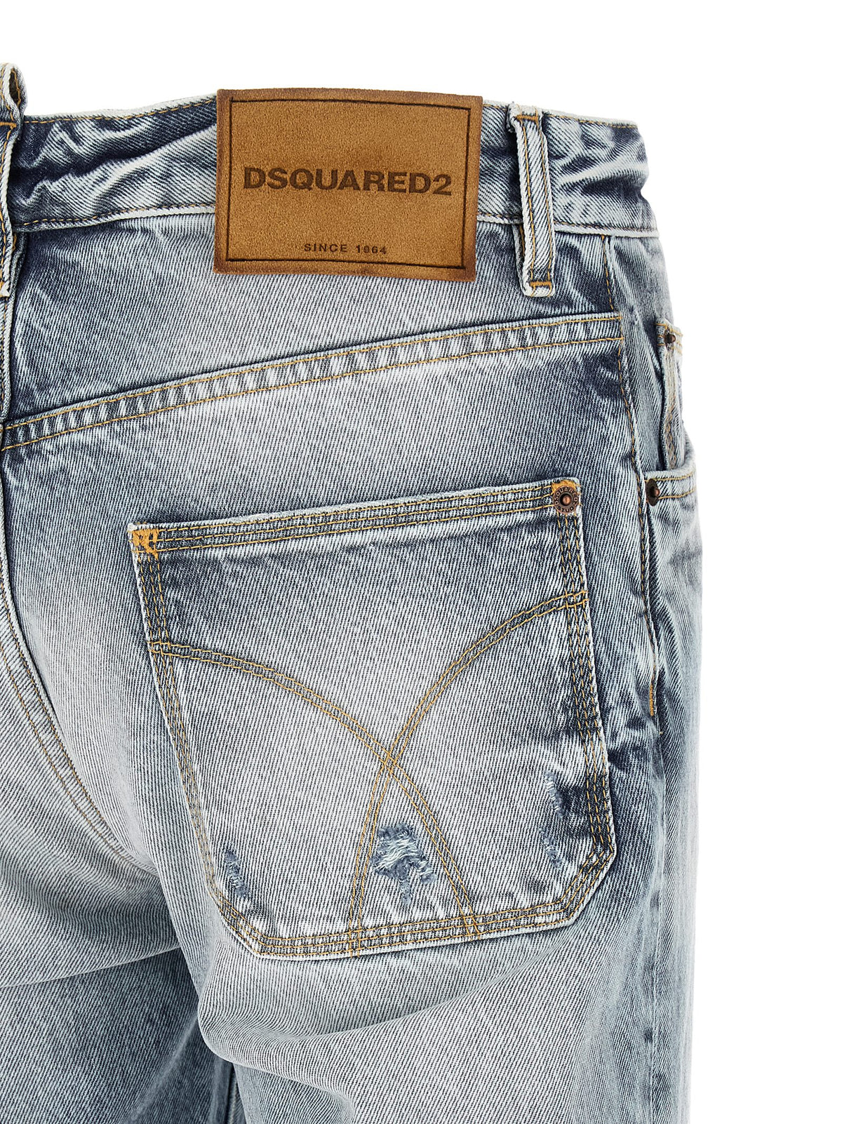 Dsquared² Teddy Stonewashed Blue Cotton Jeans