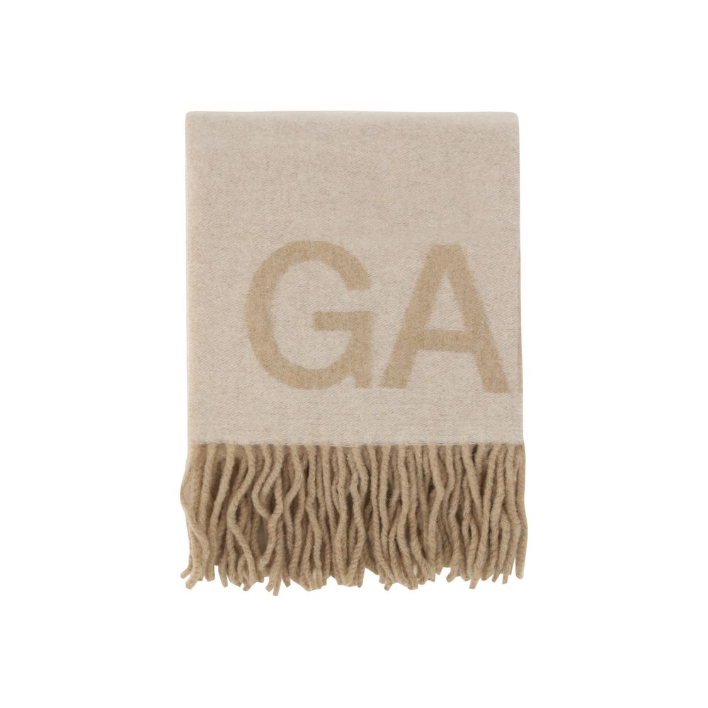 Ganni White Wool Oves Aries Foulard - Élégance et Confort