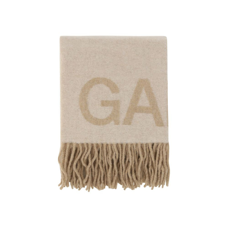 Ganni White Wool Oves Aries Foulard - Stylish and Sustainable