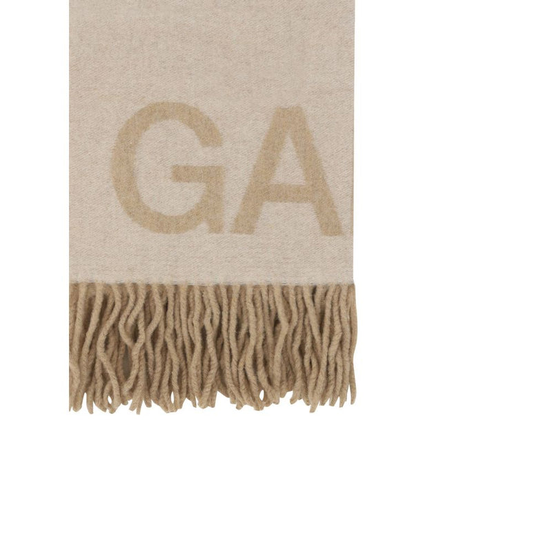 Ganni White Wool Oves Aries Foulard - Stylish and Sustainable