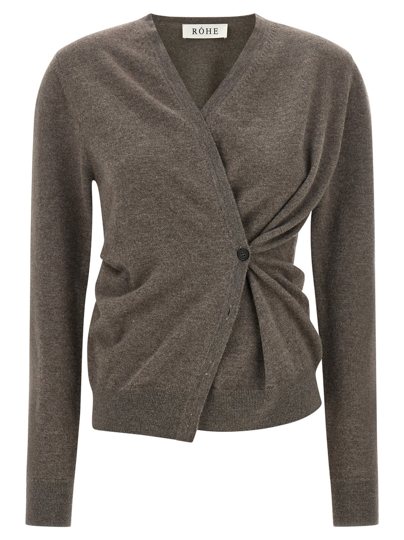 Rohe Twisted Ballet Brown Wool Cardigan