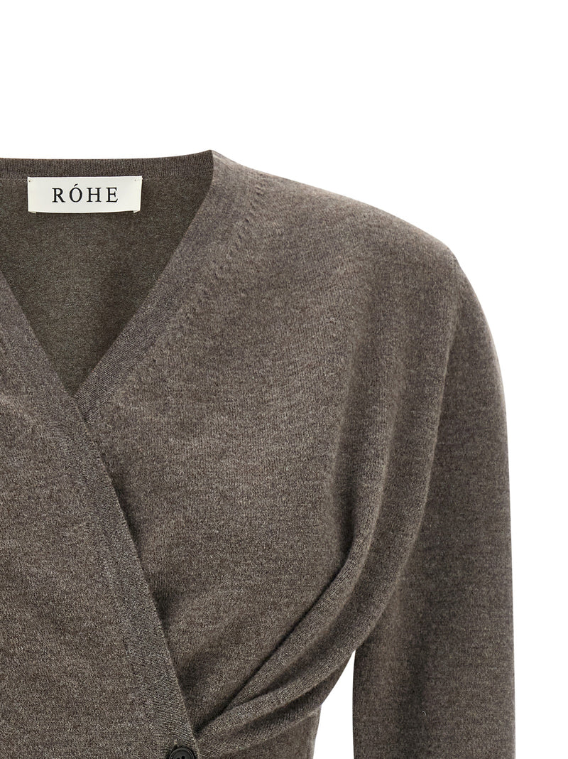 Rohe Twisted Ballet Brown Wool Cardigan