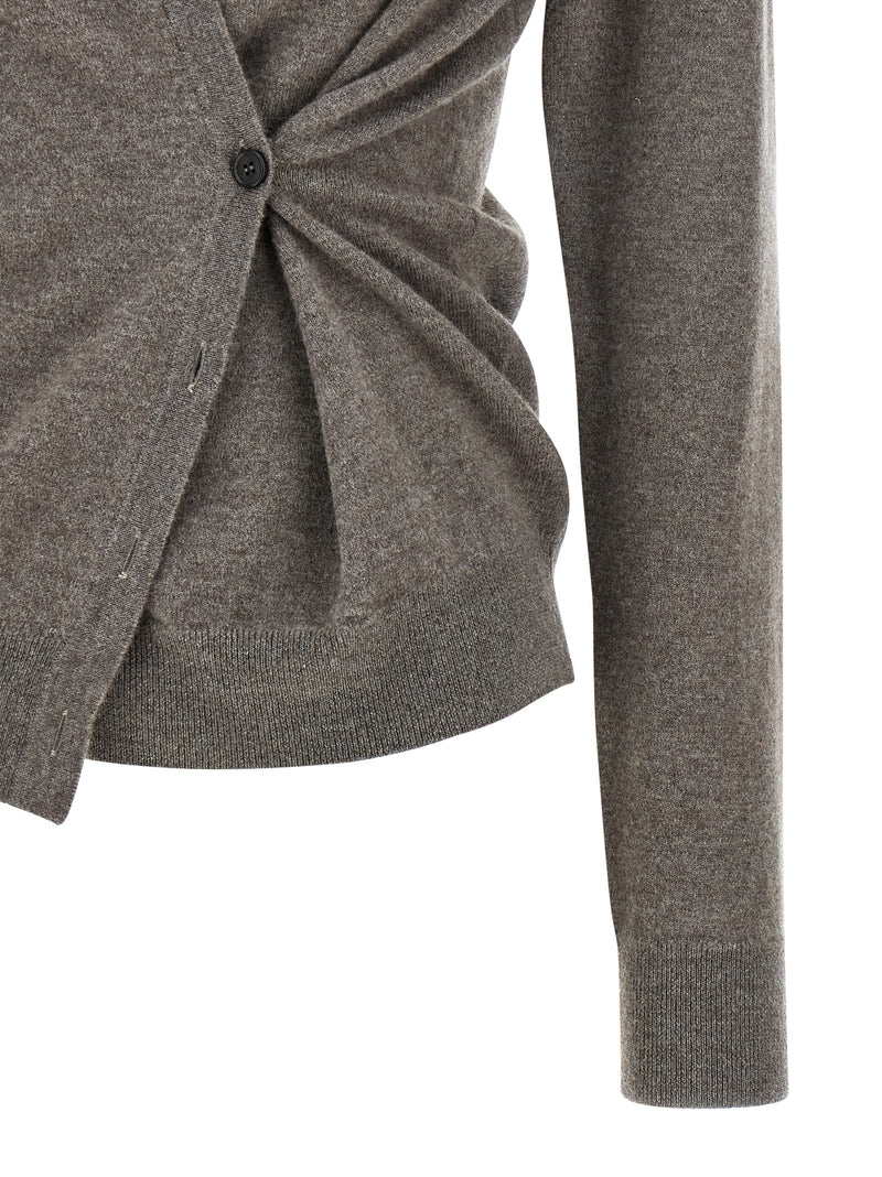 Rohe Twisted Ballet Brown Wool Cardigan