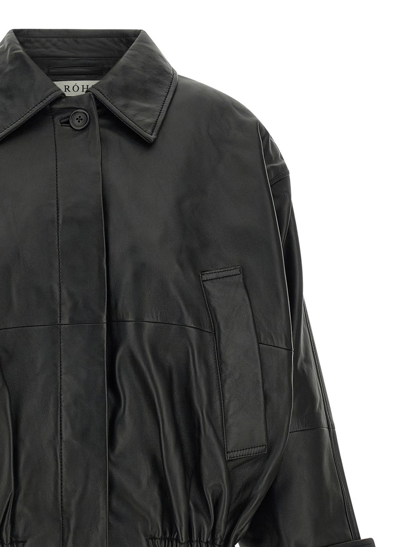 Rohe Black Lamb Leather Blouson Jacket
