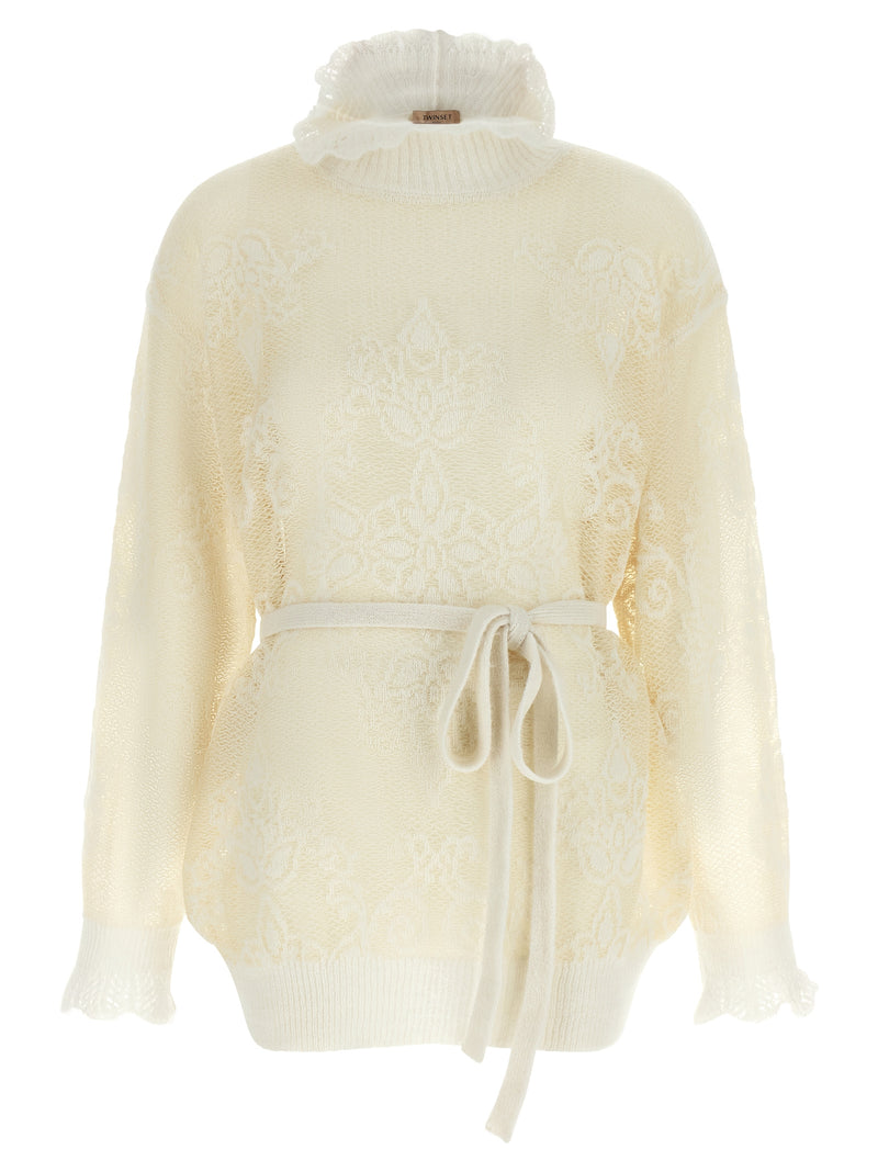Twinset White Polyamide Cardigan - Elegant Knitwear