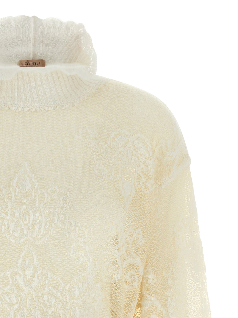 Twinset White Polyamide Cardigan - Elegant Knitwear