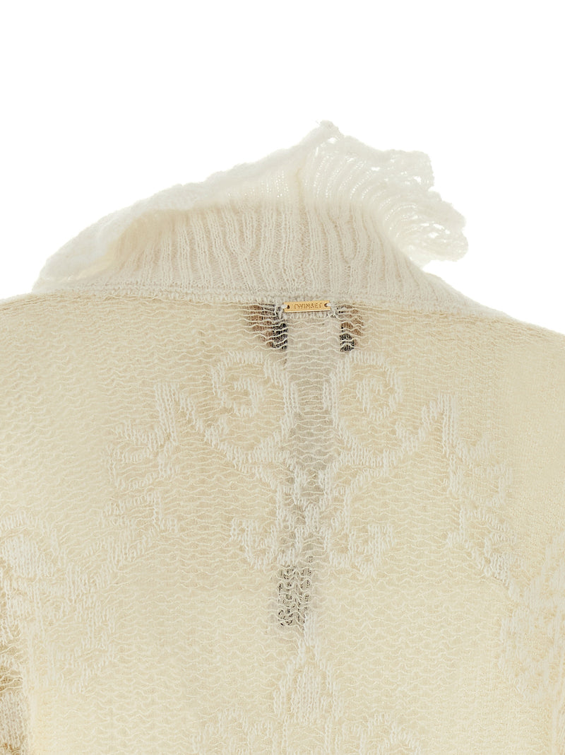 Twinset White Polyamide Cardigan - Elegant Knitwear