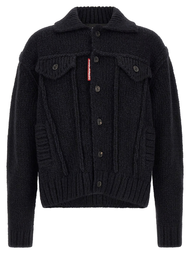 Dsquared² Blue Marabou Cardigan - Urban Sophistication