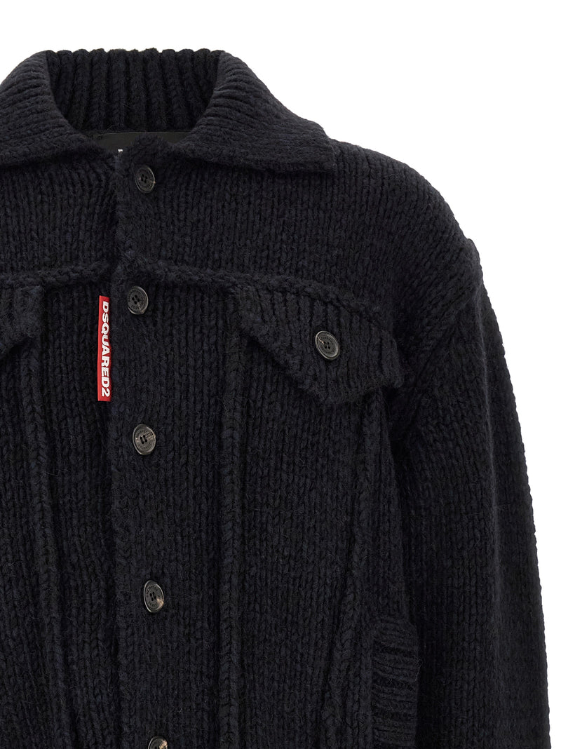Dsquared² Blue Marabou Cardigan - Urban Sophistication