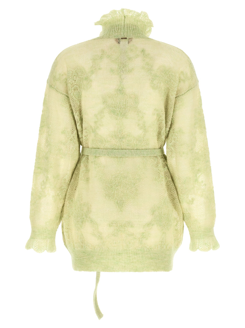 Twinset Bicolor Polyamide Cardigan - Elegant Maxi Sweater