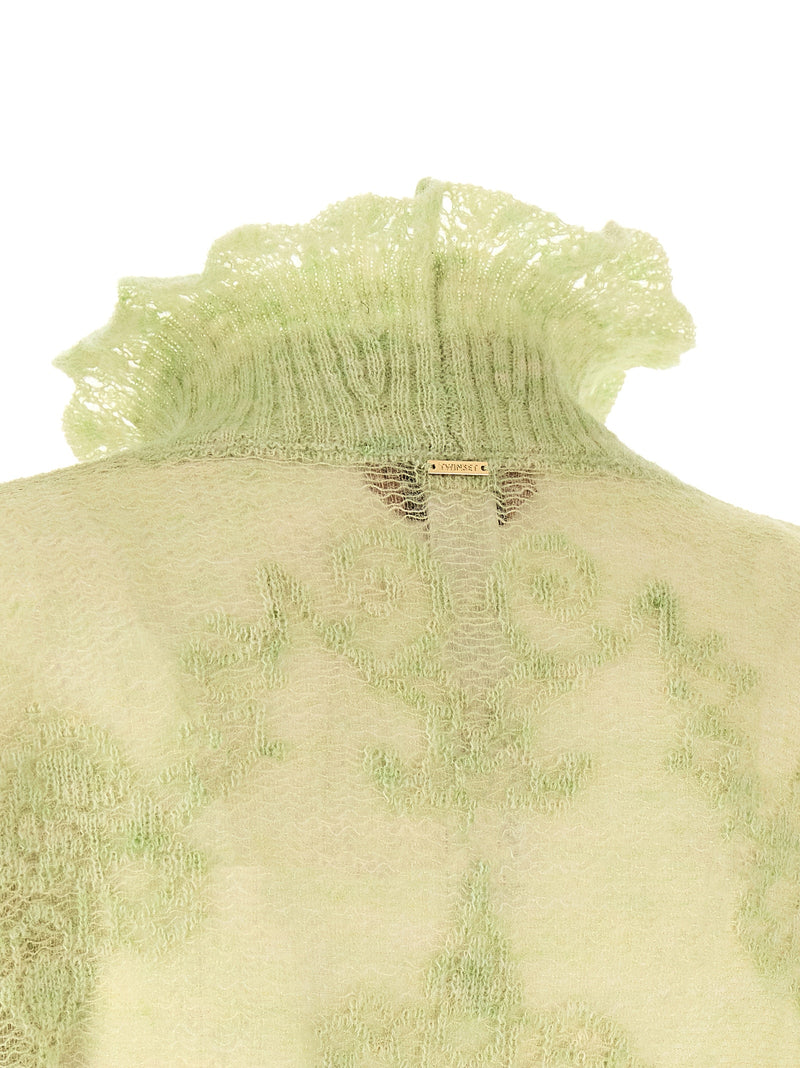 Twinset Bicolor Polyamide Cardigan - Elegant Maxi Sweater