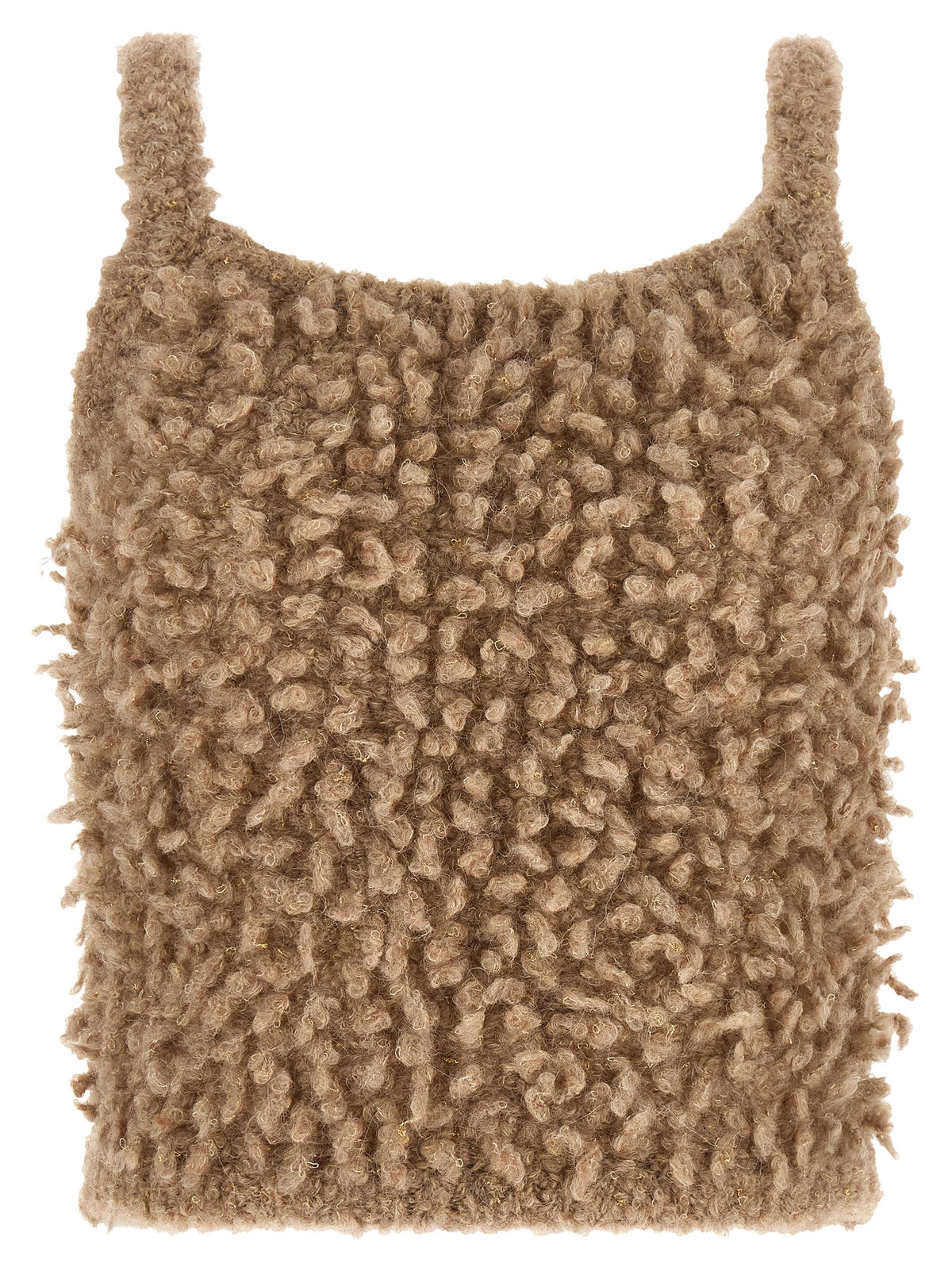 Peserico Beige Wool Sleeveles Sweater