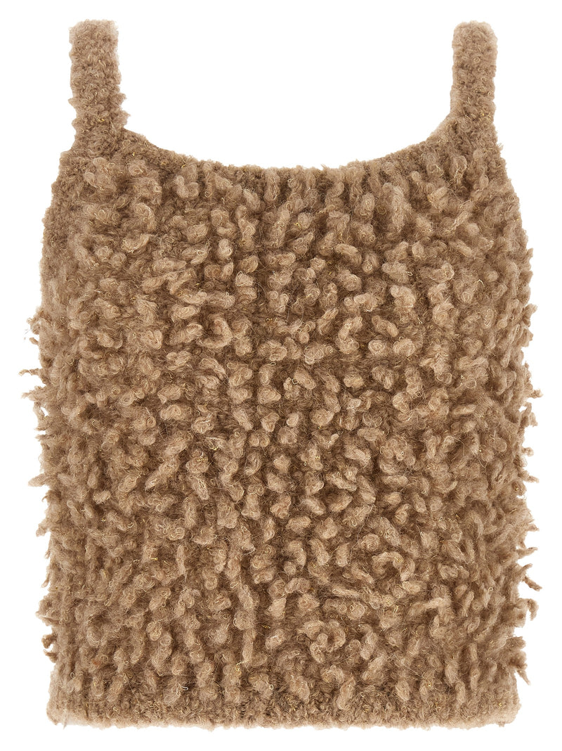 Peserico Beige Wool Sleeveless Sweater