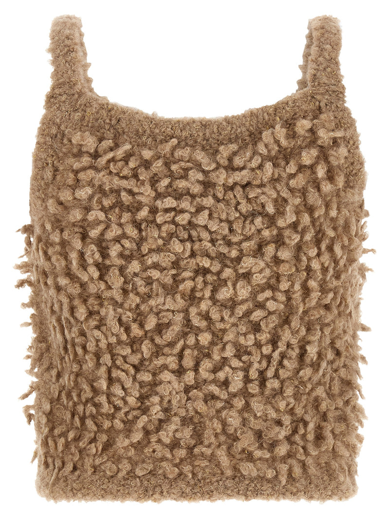 Peserico Beige Wool Sleeveless Sweater