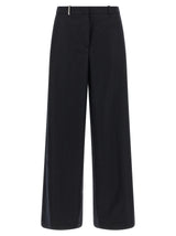 Peserico Blue Virgin Wool Casual Pants