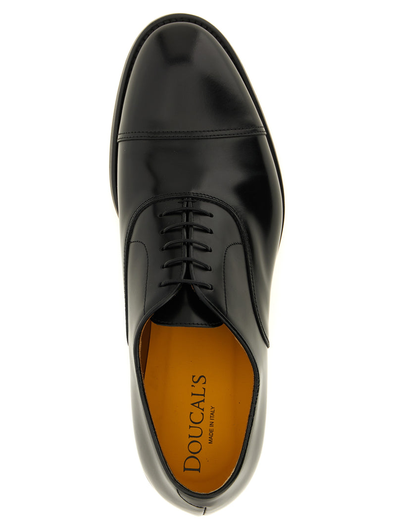 Doucal's Black Leather Oxfords and Derbies - Timeless Elegance