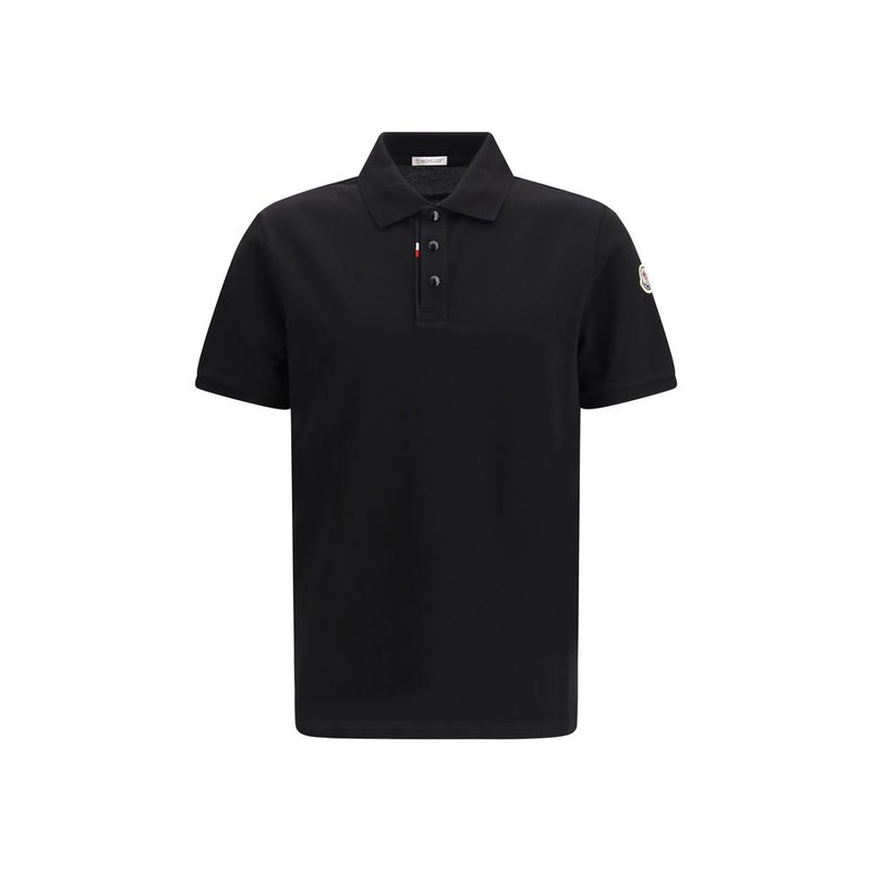 Moncler Black Cotton Polo Shirt - Essential Casual Wear