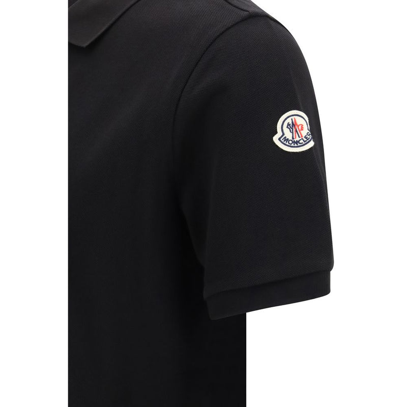 Moncler Black Cotton Polo Shirt - Essential Casual Wear