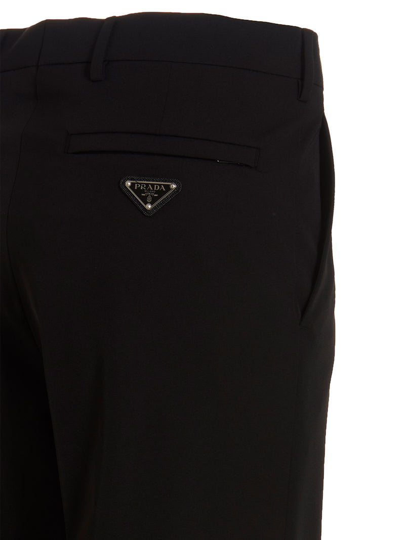 Pantalon Casual Noir en Polyester PRADA