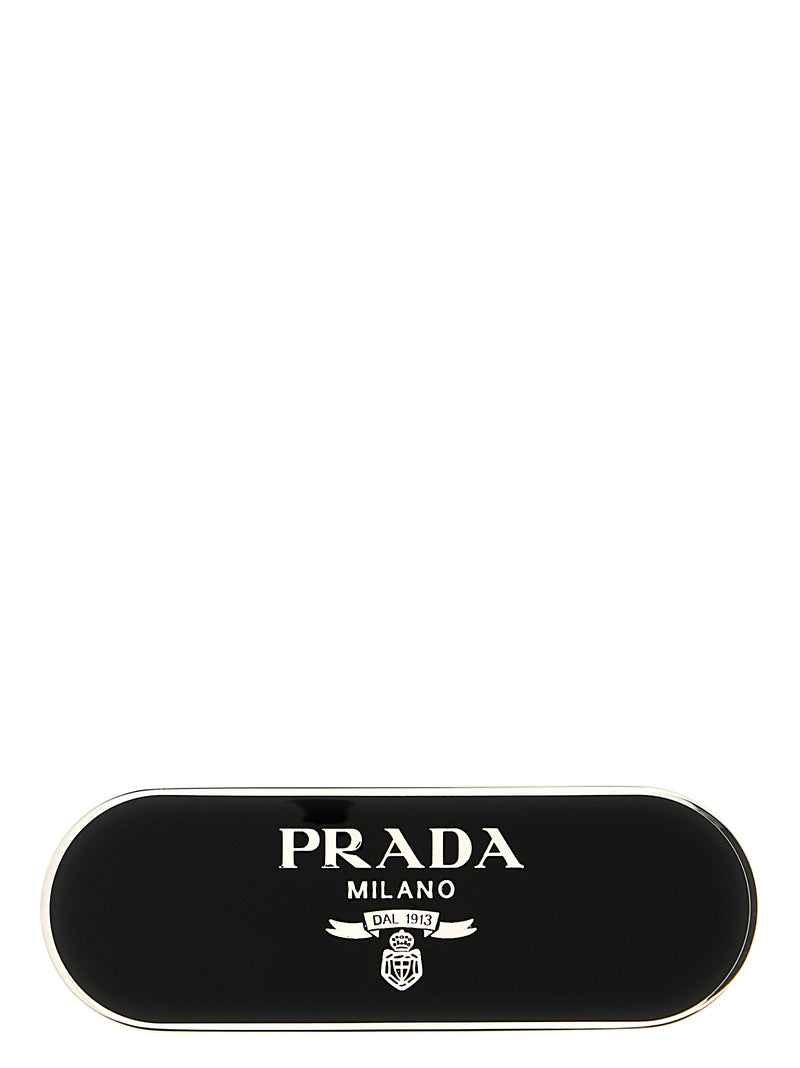 Prada Black Stainless Steel Hair Clip